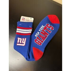 NFL Apparel New York GIANTS Crew Socks 4 Stripe Duece Size Large
